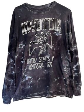 Led Zeppelin 1977 Tour Graphic Tee Large Concert Shirt Streetwear Y2K
